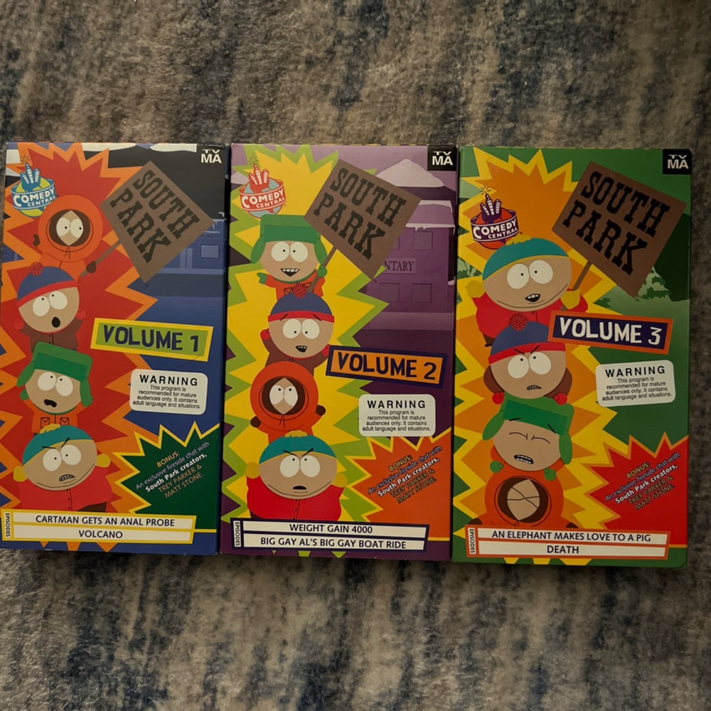 South Park -‎ Vols. 1-3 (VHS, 1998, 3-Tape Set)